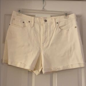 NWT Madewell white denim shorts